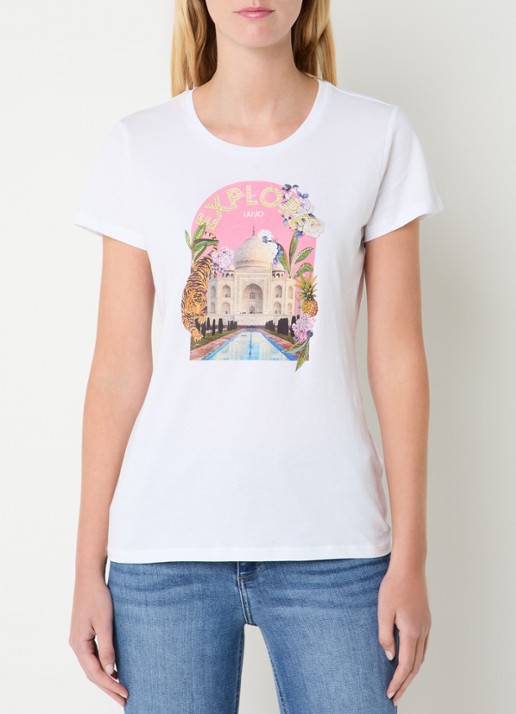 Liu Jo T-shirt met print en strass