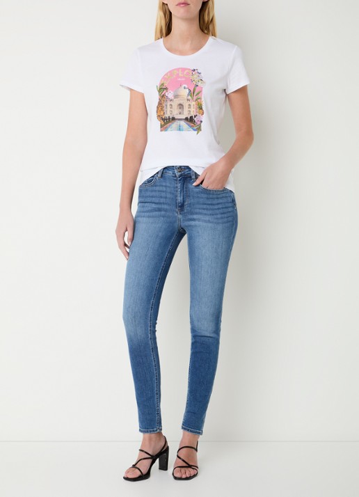 Liu Jo T-shirt met print en strass - voorkant 4 roze