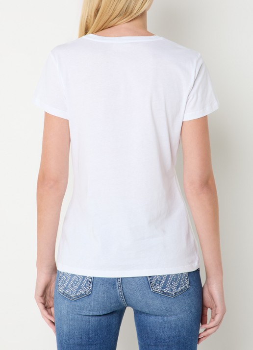 Liu Jo T-shirt met print en strass - achterkant 3 groen
