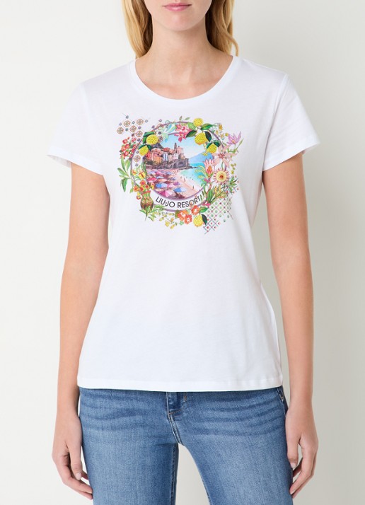 Liu Jo T-shirt met print en strass