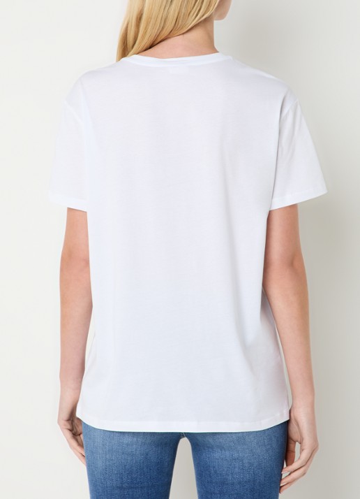 Liu Jo T-shirt met print en strass - achterkant wit