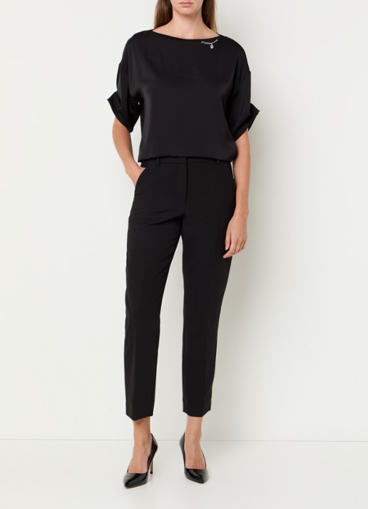 Liu Jo T-shirt met strass - voorkant 3 zwart