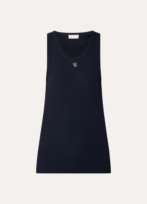 Liu Jo Tanktop met logo - voorkant donkerblauw