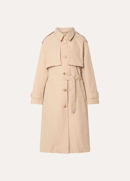 Liu Jo Trenchcoat met strikceintuur en steekzakken - voorkant 2 beige