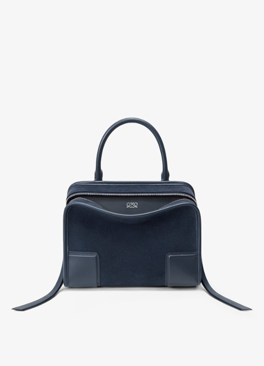 LOEWE Amazona Small handtas van kalfsleer - voorkant donkerblauw