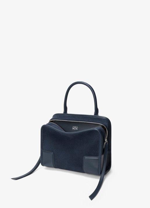 LOEWE Amazona Small handtas van kalfsleer - voorkant 2 donkerblauw