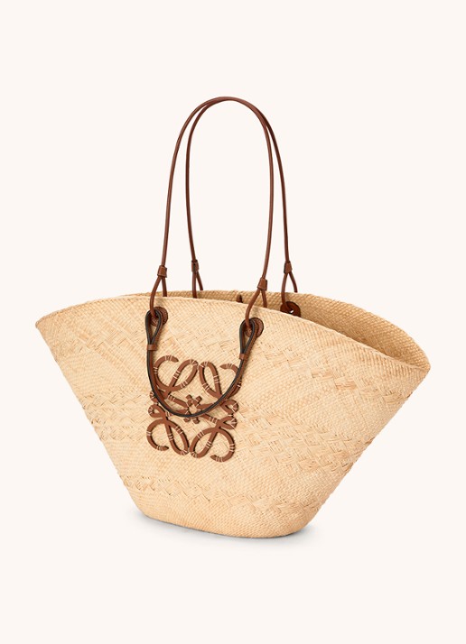 LOEWE Anagram Basket Large shopper met kalfsleren details - voorkant 2 lichtbruin