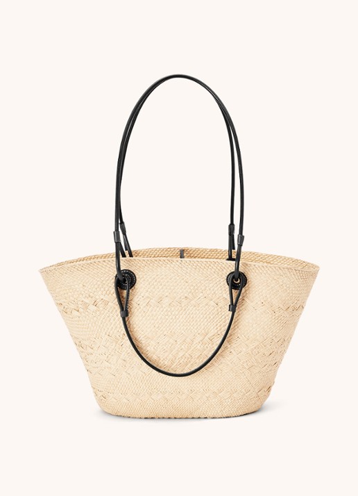 LOEWE Anagram Basket shopper met kalfsleren details - achterkant 6 zwart
