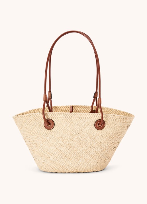 LOEWE Anagram Basket Small shopper met kalfsleren details - detail 3 bruin