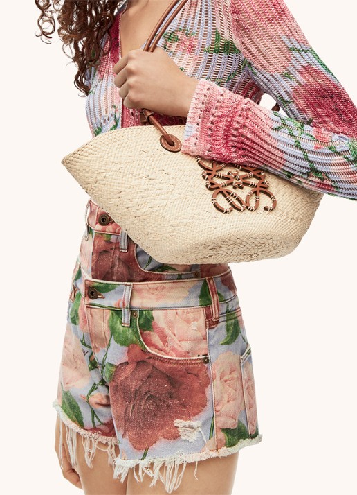 LOEWE Anagram Basket Small shopper met kalfsleren details - voorkant 2 bruin