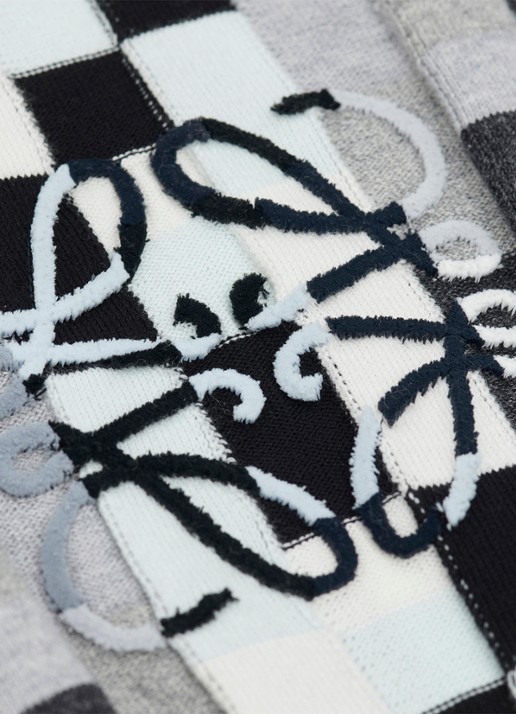 LOEWE Anagram fijngebreide crop top met flock logoprint - detail 6 grijs