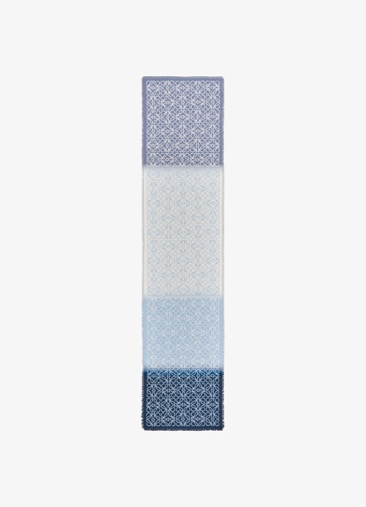 LOEWE Anagram fijngebreide sjaal in kasjmierblend met logo 200 x 45 cm