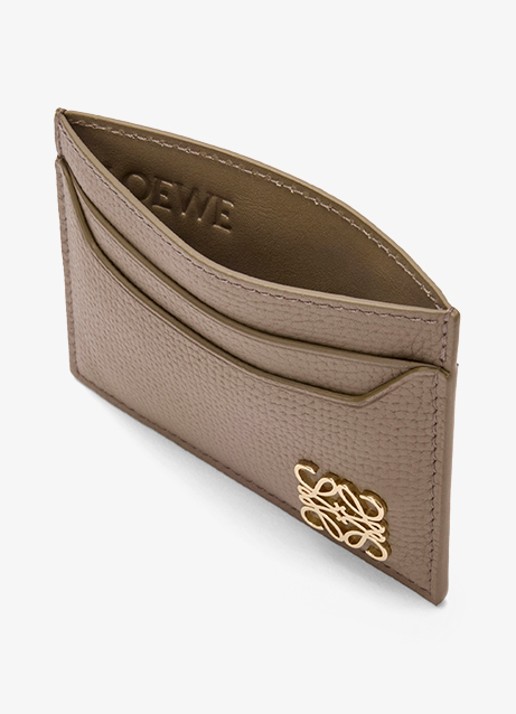 LOEWE Anagram pasjeshouder van kalfsleer - voorkant 4 taupe