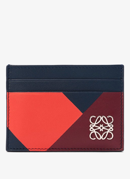 LOEWE Anagram pasjeshouder van kalfsleer - voorkant 3 donkerblauw
