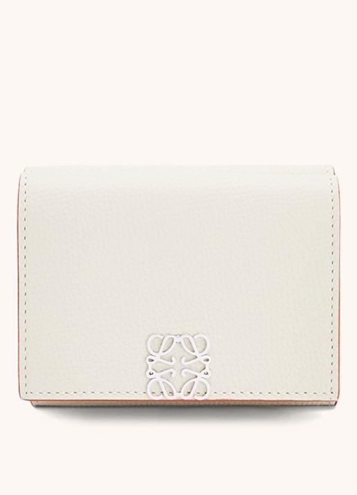 LOEWE Anagram portemonnee van kalfsleer - voorkant 5 gebroken wit