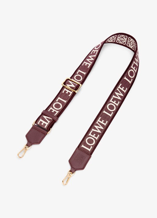LOEWE Anagram schouderriem met kalfsleren details - voorkant bordeauxrood