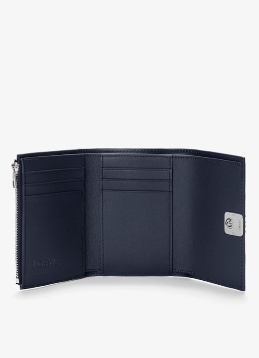 LOEWE Anagram Small portemonnee van kalfsleer - voorkant 2 donkerblauw