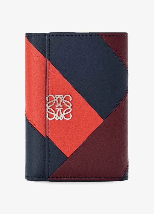 LOEWE Anagram Small portemonnee van kalfsleer - voorkant 4 donkerblauw