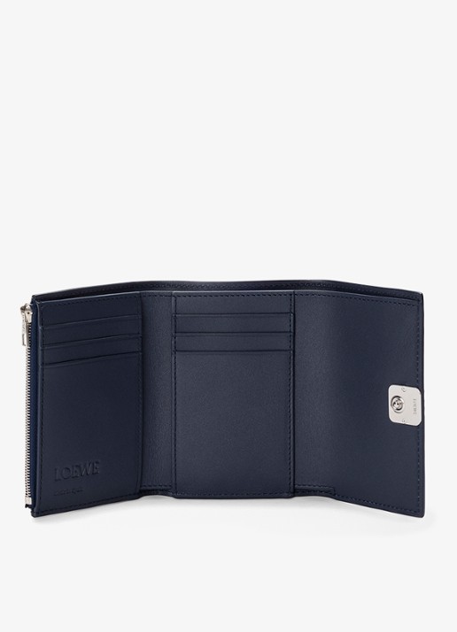 LOEWE Anagram Small portemonnee van kalfsleer - voorkant 5 donkerblauw