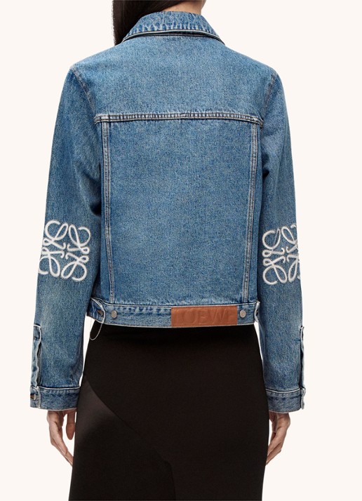 LOEWE Anagram spijkerjas met borstzakken en steekzakken - achterkant denim