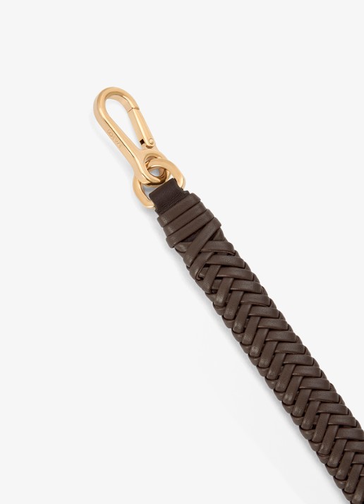 LOEWE Arrow schouderriem van kalfsleer - voorkant 3 donkerbruin