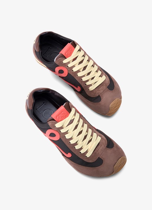 LOEWE Ballet Runner 2.0 sneaker met leren details - detail 4 bruin