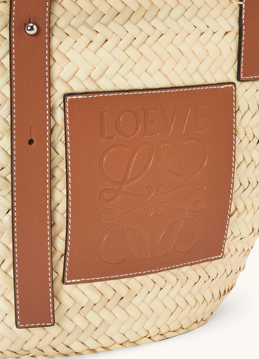 LOEWE Basket handtas met kalfsleren details - detail 6 camel