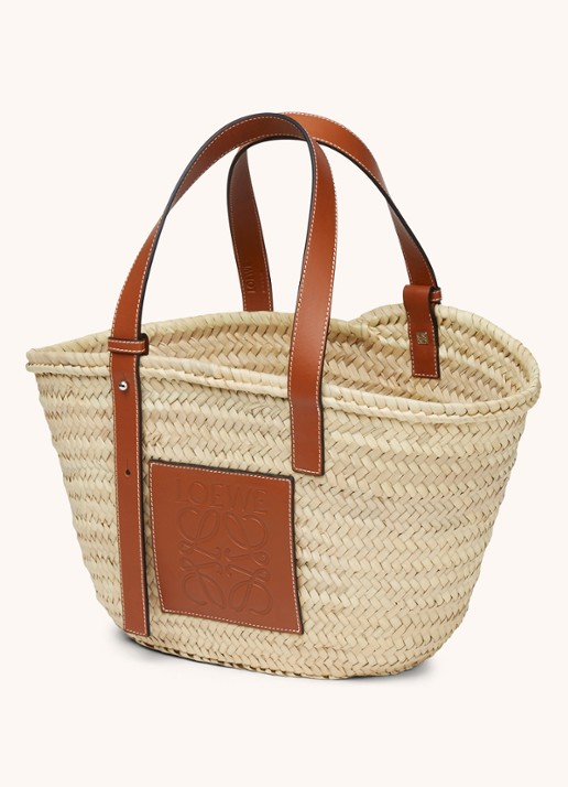 LOEWE Basket handtas met kalfsleren details - detail 7 camel