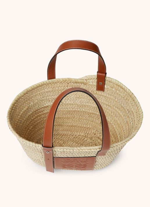 LOEWE Basket handtas met kalfsleren details - detail 8 camel
