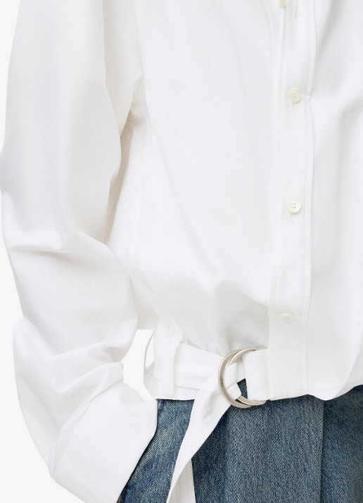 LOEWE Blouse met ceintuur - detail 4 wit
