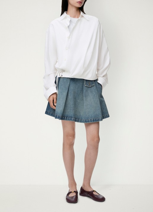 LOEWE Blouse met ceintuur - voorkant 2 wit