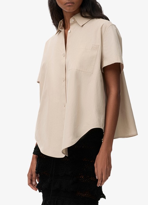 LOEWE Blouse met logoborduring en borstzak