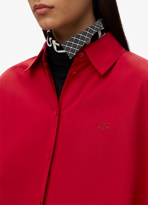 LOEWE Blouse met logoborduring - detail 5 rood