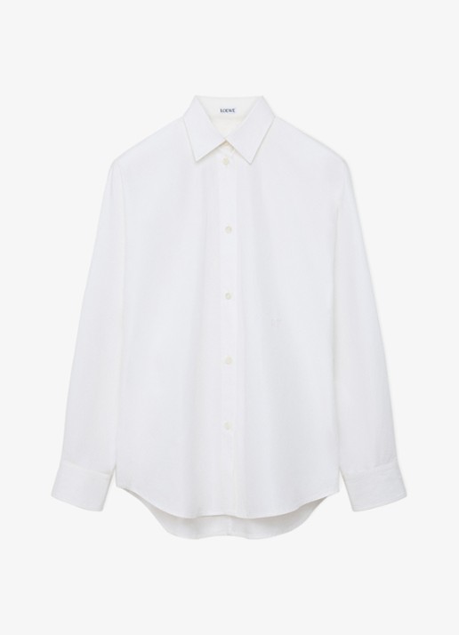LOEWE Blouse met logoborduring - voorkant 2 wit
