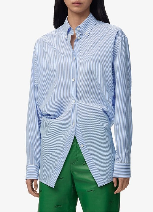 LOEWE Blouse van wol met streepprint