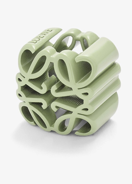 LOEWE Bombe Anagram Dice tasbedel met logo - voorkant lichtgroen