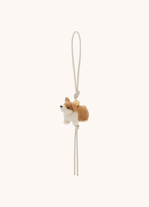 LOEWE Corgi tasbedel van kalfsleer  - voorkant 4 gebroken wit