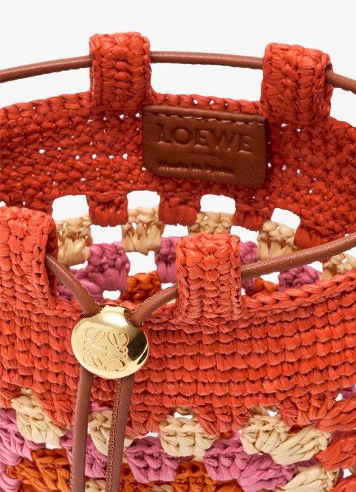 LOEWE Crossbodytas van raffia met logo - detail 4 donkeroranje