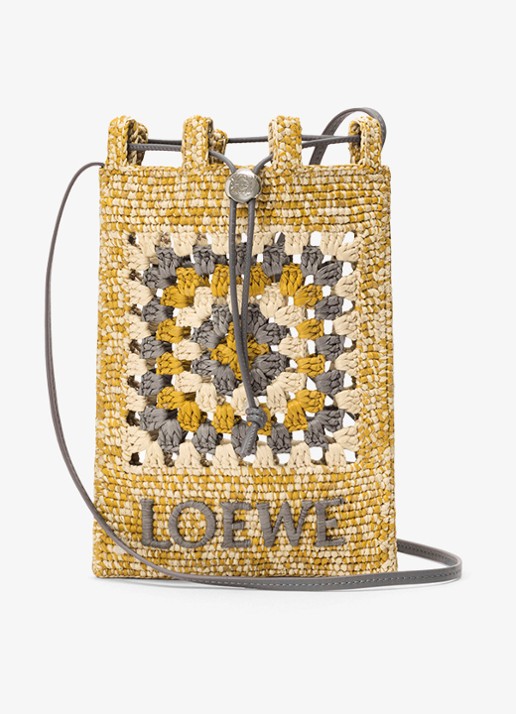 LOEWE Crossbodytas van raffia met logo