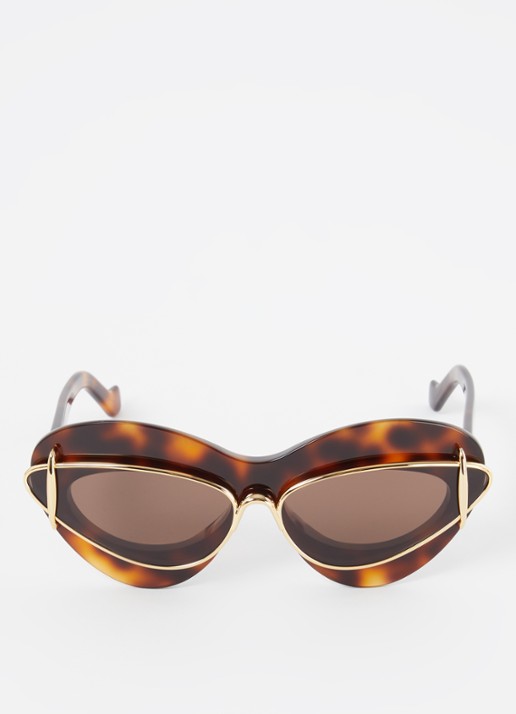 LOEWE Double Frame L zonnebril LW40119I - detail 3 donkerbruin