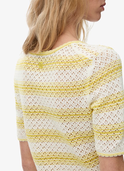 LOEWE Fijngebreide top met streepprint - detail 5 geel