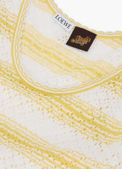 LOEWE Fijngebreide top met streepprint - detail 6 geel