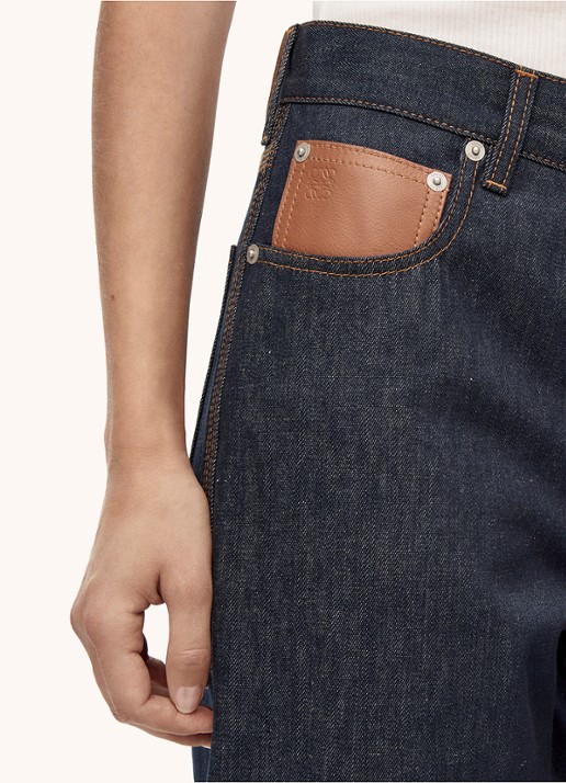 LOEWE Fisherman high waist straight leg jeans met steekzakken - detail 4 denim