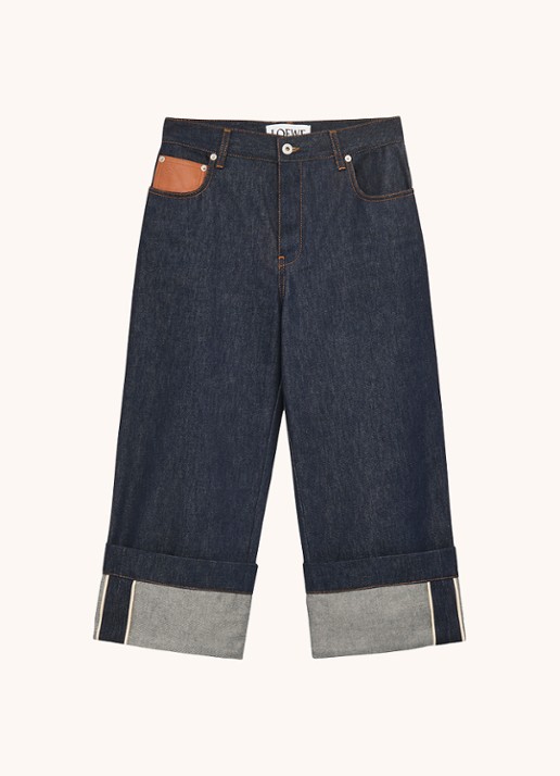 LOEWE Fisherman high waist straight leg jeans met steekzakken - voorkant 2 denim