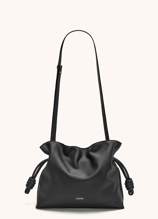 LOEWE Flamenco clutch van kalfsleer - detail 2 zwart