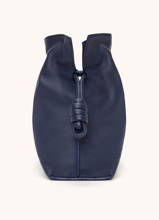 LOEWE Flamenco clutch van kalfsleer - achterkant 8 donkerblauw