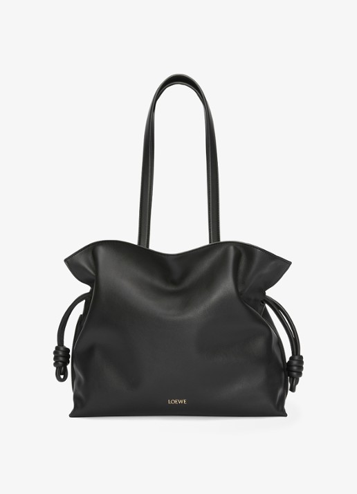 LOEWE Flamenco Large clutch van kalfsleer - detail 4 zwart