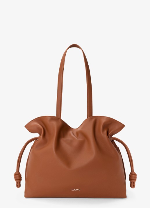 LOEWE Flamenco Large clutch van kalfsleer - detail 4 bruin
