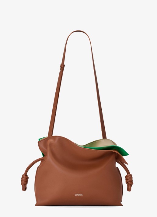 LOEWE Flamenco Layers Medium clutch van kalfsleer - detail 4 bruin