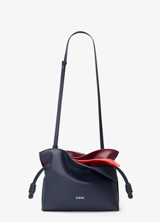 LOEWE Flamenco Layers Mini clutch van kalfsleer - detail 3 donkerblauw